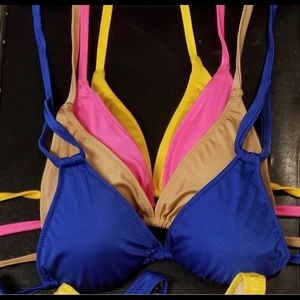 Bikini size small on top. Medium on bottom.